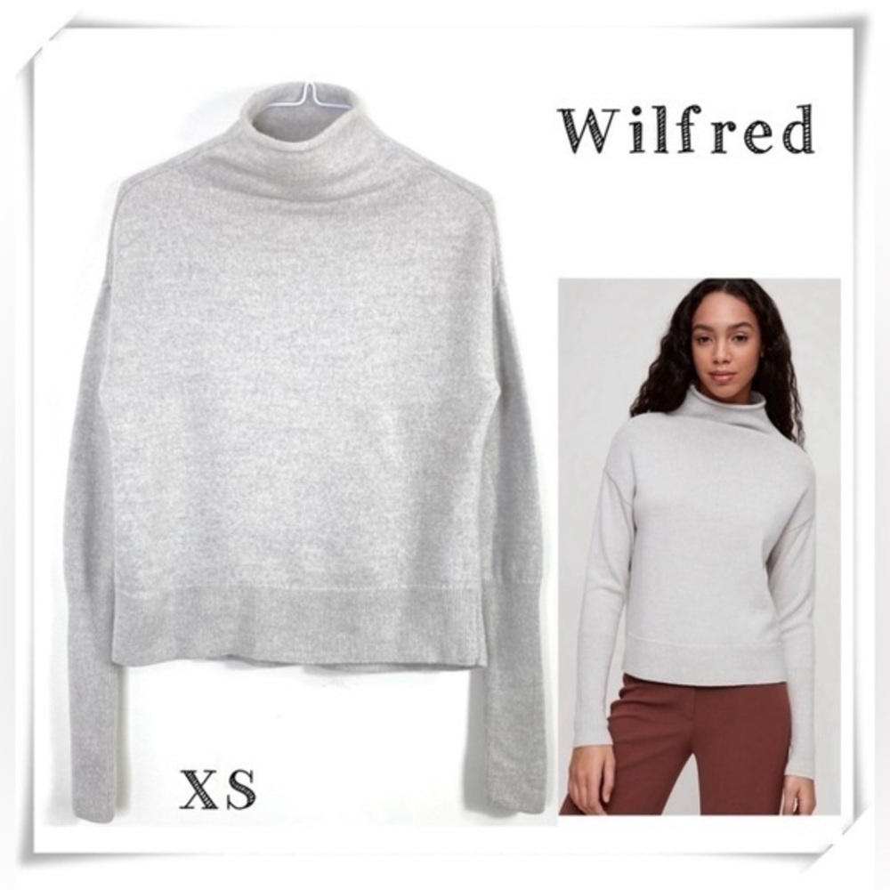 Aritzia Wildred Cyprie Mock neck light gray sweater XS